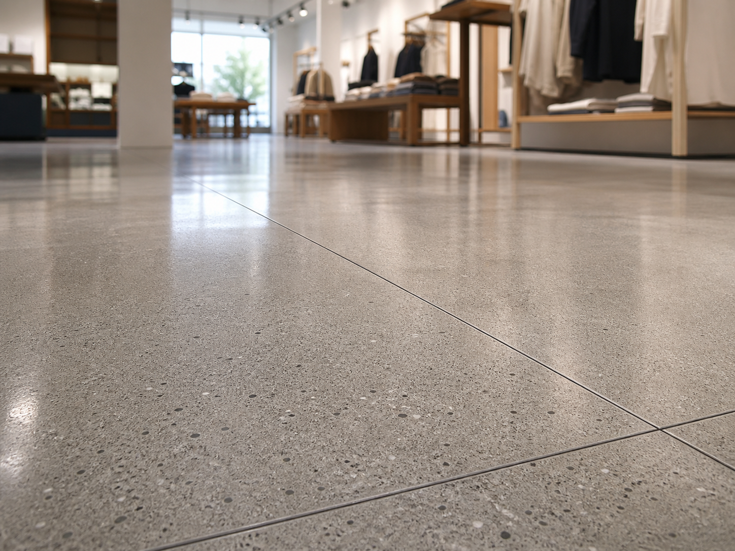 Polished concrete floor by Golden Shore Home Contractors